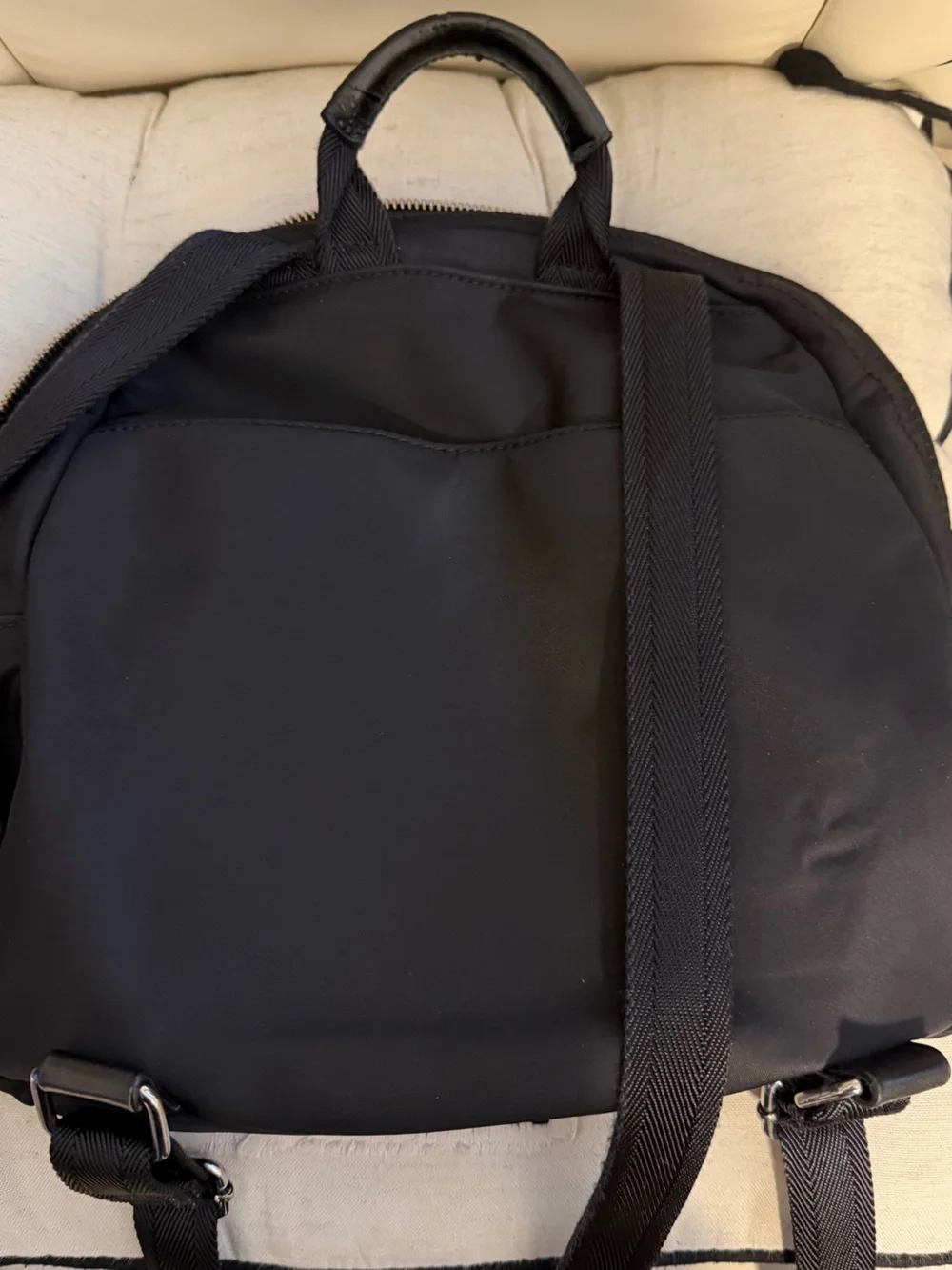 Calvin Klein Black nylon backpack, featuring Exterior Pockets